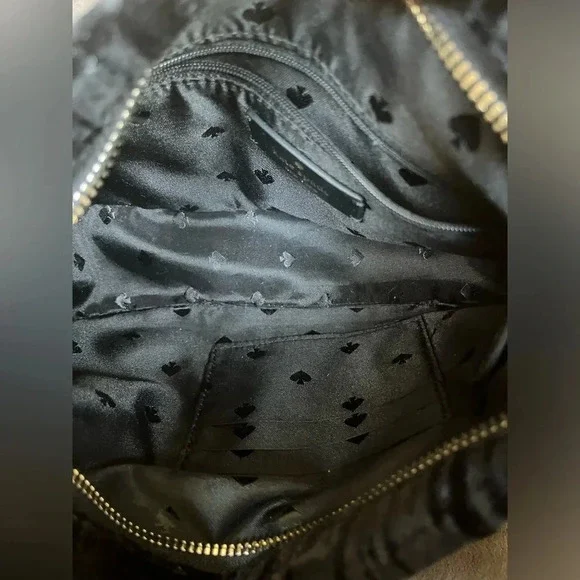 Kate Spade New York Crushed Velvet Shoulder Bag Black Satin Bow NWT - Picture 4 of 4